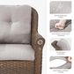 Sunwell Garden 36" Patio Swivel Glider Chair with Wicker Armrest in Beige (Set of 2), , large