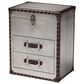 Baxton Studio Calidore 2-Drawer End Table in Silver, , large