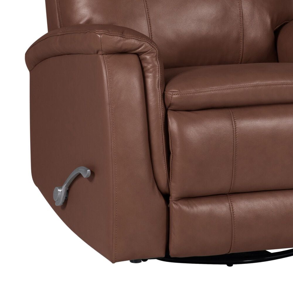 Oxford Furniture Leather Swivel Glider Recliner in Madrid Pecan, , large