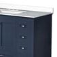 Lexora Home Dukes 84" Double Bathroom Vanity in Navy Blue with 2 cm White Cultured Marble Top and Rectangular Sinks, , large