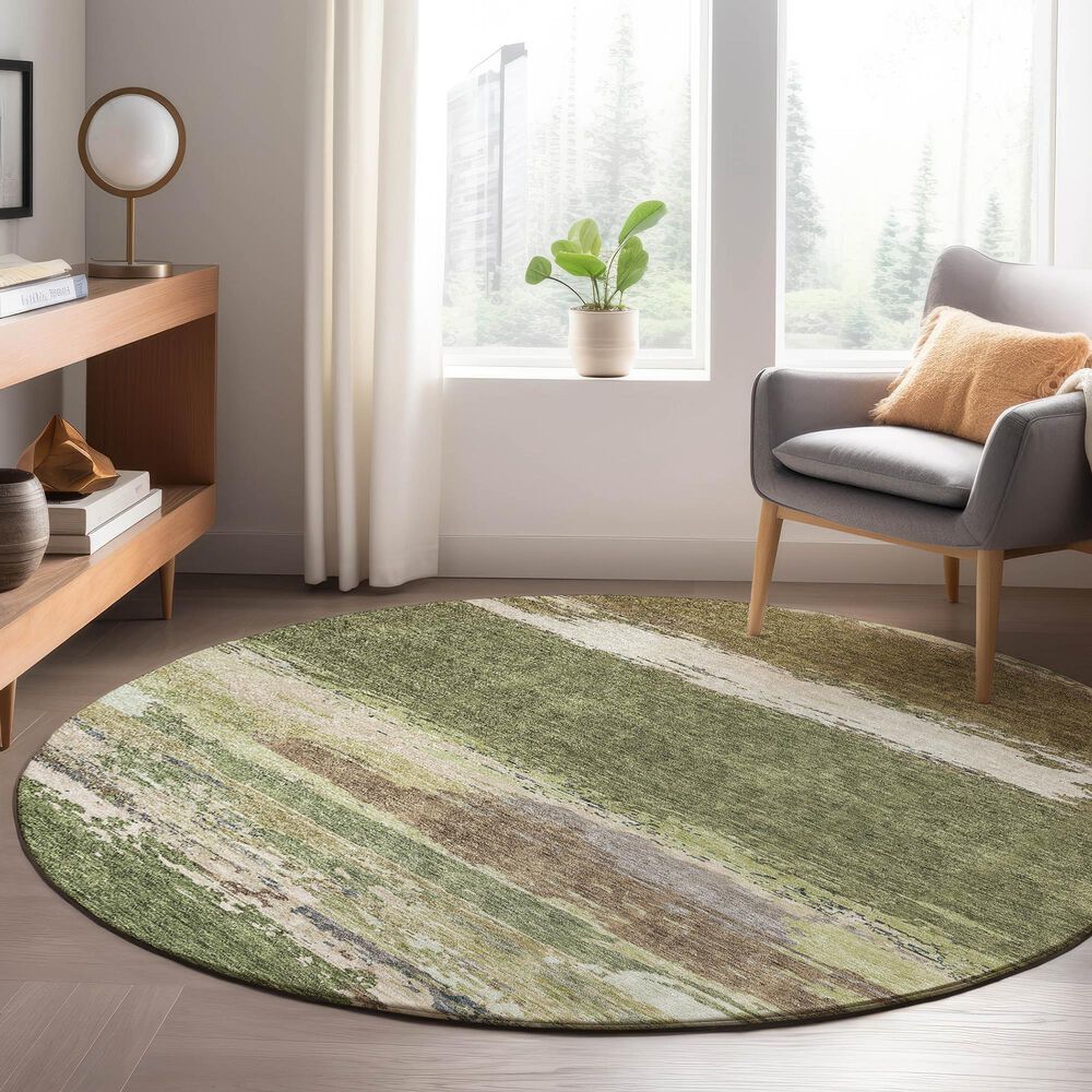 Dalyn Rug Company Trevi TV8 8&#39; Round Olive Area Rug, , large