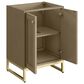 James Martin Vanities Chianti 24" Single Bathroom Vanity in Walnut Whisper and Champagne Brass with 2 cm White Glossy Composite Stone Top and Rectangular Sink, , large