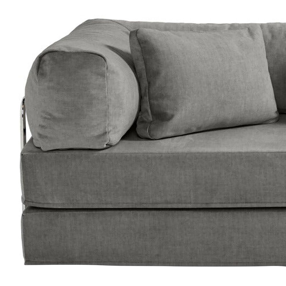 Jaxx Unsofa Stationary Loveseat in Elephant Dark Grey Velvet, , large
