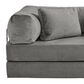 Jaxx Unsofa Stationary Loveseat in Elephant Dark Grey Velvet, , large