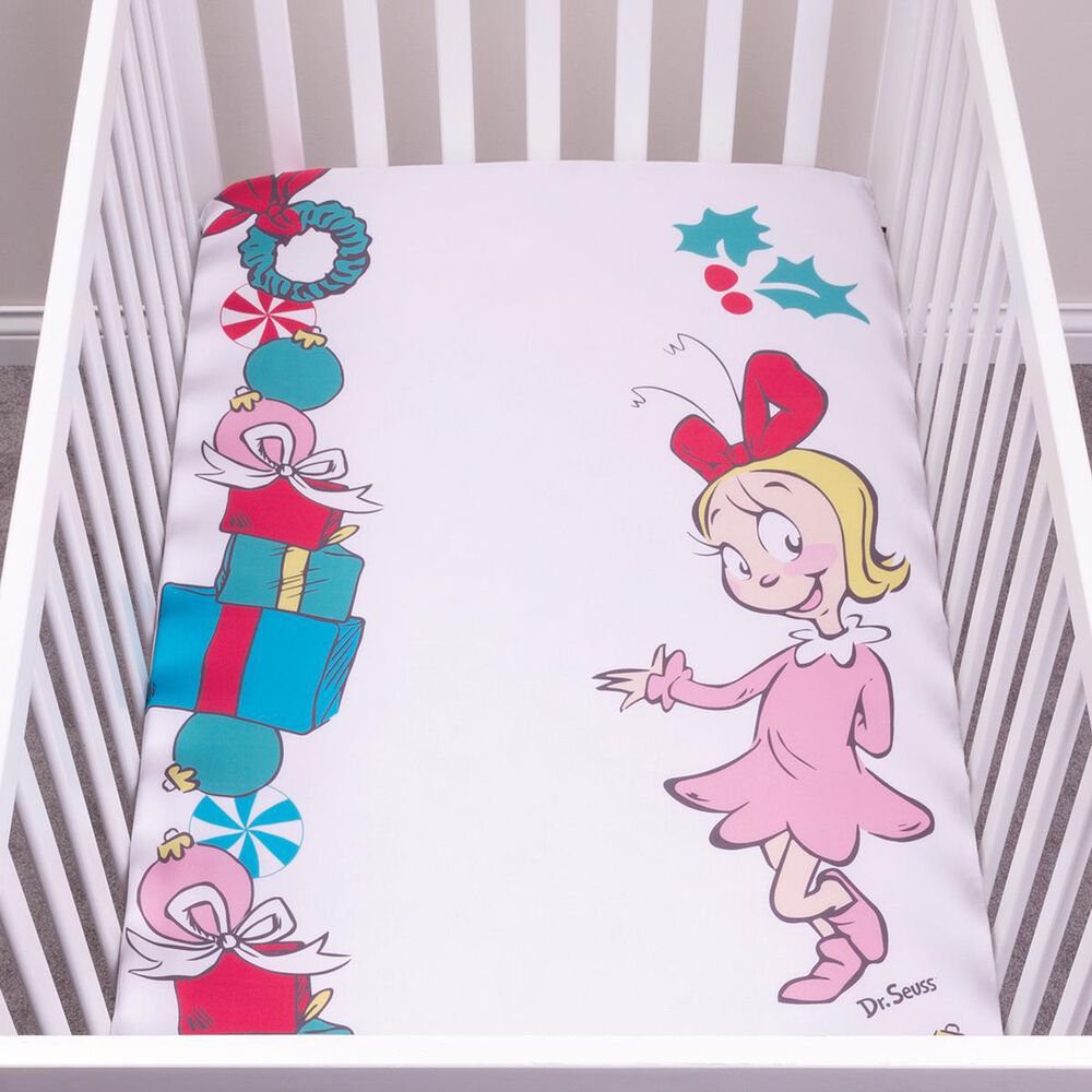 Trend Labs Cindy Lou Photo Op Fitted Crib Sheet in White, , large