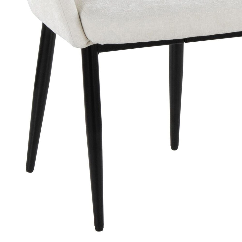 LumiSource Renee Arm Chair with Off-White Fabric Cushion in Black (Set of 2), , large