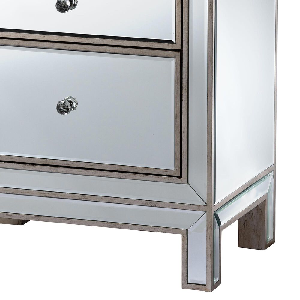 Baxton Studio Fadri Mirrored 2-Drawer End Table in Antique Silver, , large