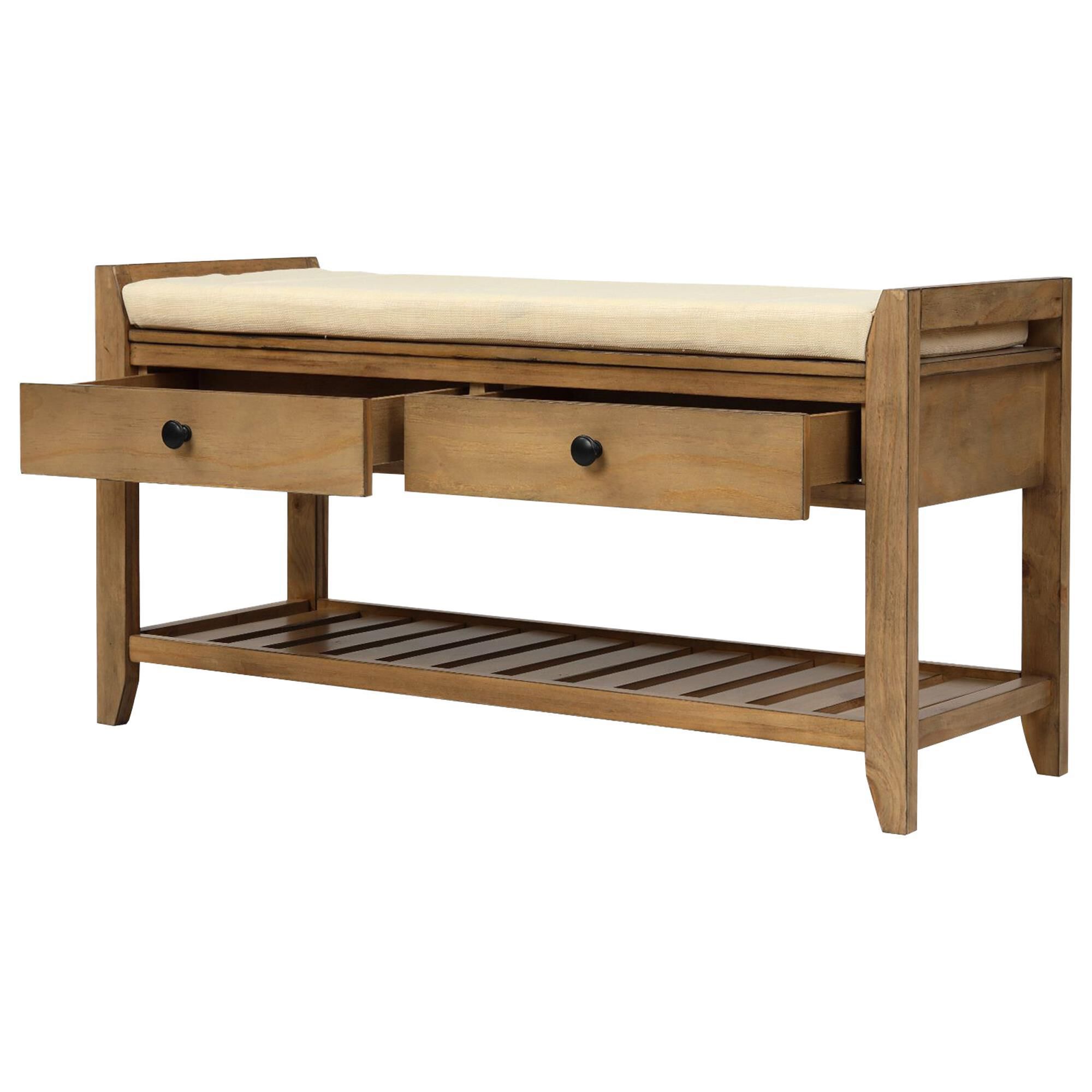 Sitting shoe store bench