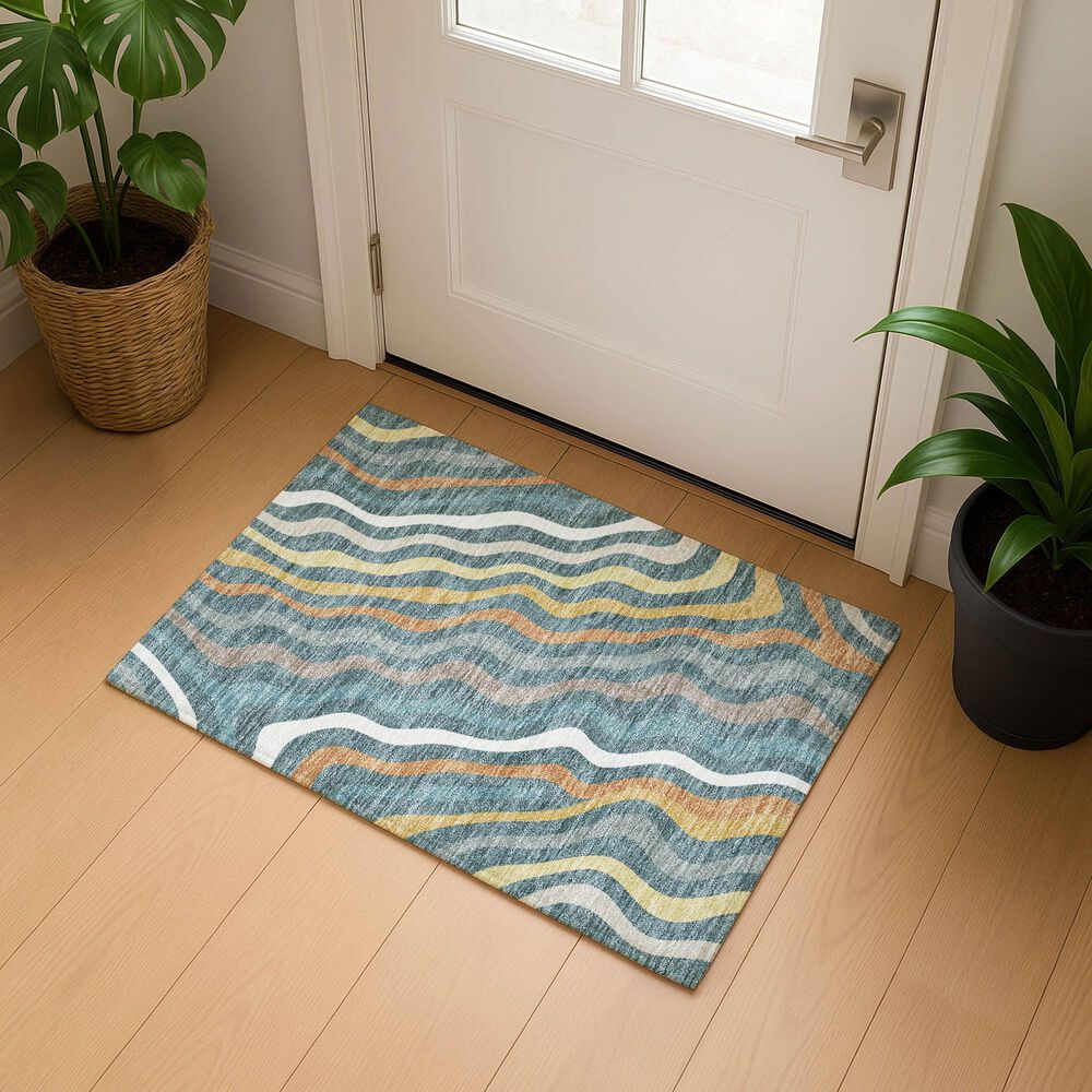 Dalyn Rug Company Kenner Teal 1'8" x 2'6" Area Rug, , large
