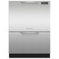 Fisher & Paykel 4 Piece Stainless Steel Kitchen Set with 20.1 Cu. Ft. 3-Door French Door Refrigerator with Ice and Water, 30" Freestanding Gas Range, Built-In 24 Inch Full Console Double DishDrawer with Full Flex Racking, and 30" Over the Range Microwave Oven, , large