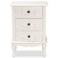 Baxton Studio Callen 3-Drawer End Table in White, , large