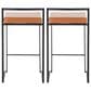 Lumisource Fuji Stackable Counter Stool with Camel Faux Leather Cushion in Black (Set of 2), , large