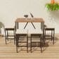 Hearth and Haven 5-Piece Outdoor Patio Wicker Bar Set with Off-White Cushion in Black and Brown, , large