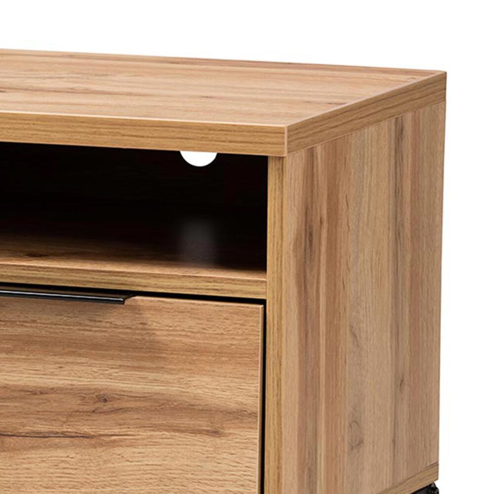 Baxton Studio Reid 2-Drawer TV Stand in Oak/Black, , large