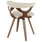 LumiSource Gardenia Swivel Arm Chair with Cream Upholstered in Walnut, , large
