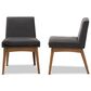Baxton Studio Nexus Side Chair with Dark Grey Cushion in Walnut Brown (Set of 2), , large