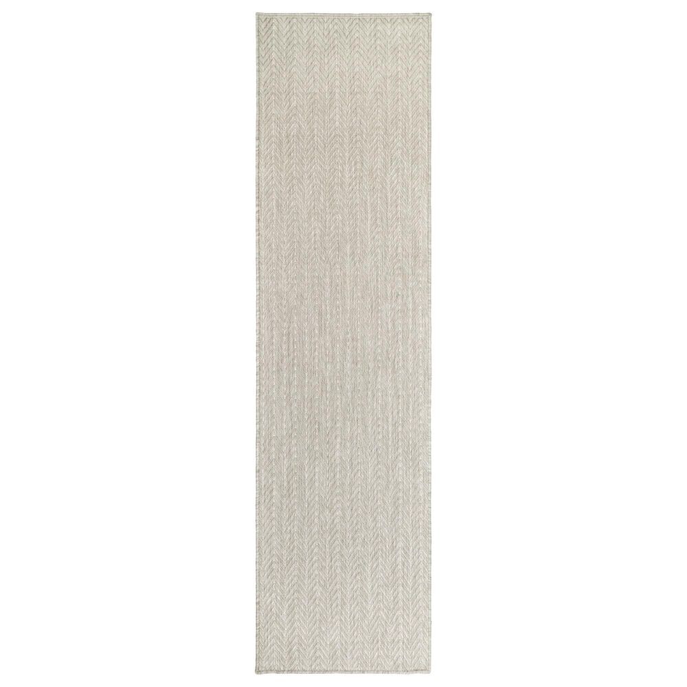Nourison Horizon HOZ02 Grey 2" x 6" Indoor/Outdoor Runner, , large