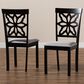 Baxton Studio Samwell Side Chair with Grey Cushion in Dark Brown (Set of 2), , large