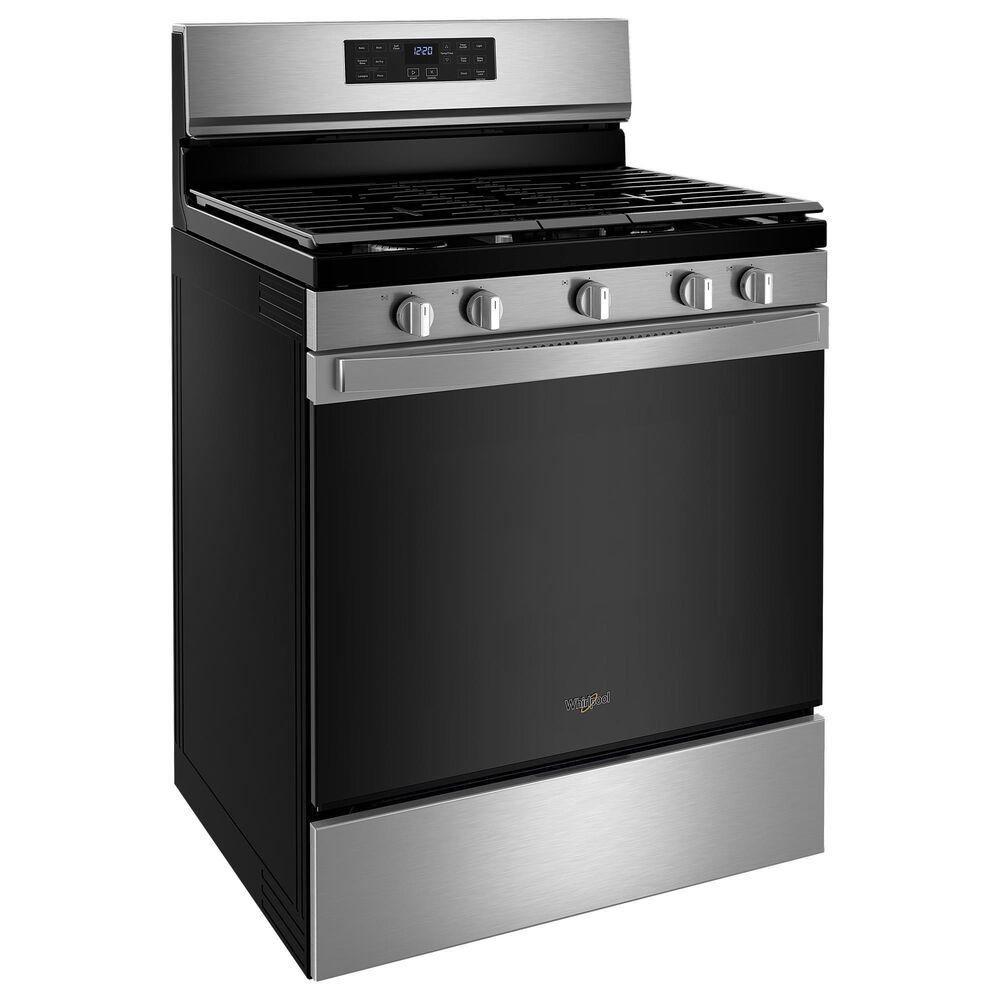 Maytag 30-in 5 Burners 5-cu ft Self-cleaning Air Fry Freestanding Natural Gas  Range (Fingerprint Resistant Stainless Steel) in the Single Oven Gas Ranges  department at