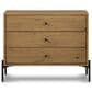 Four Hands Eaton 3-Drawer Large Nightstand in Amber Oak and Dark Gunmetal, , large