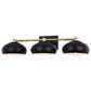 Vaxcel Belmont 3-Light Bathroom Vanity in Matte Black and Satin Brass, , large