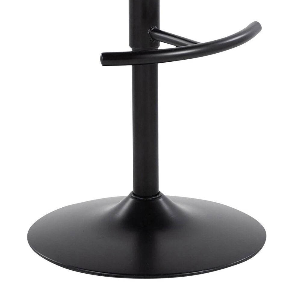 LumiSource Grotto Adjustable Barstool with Black Velvet Upholstery in Black (Set of 2), , large