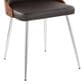 LumiSource Anabelle Side Chair with Brown Cushion in Chrome and Walnut (Set of 2), , large