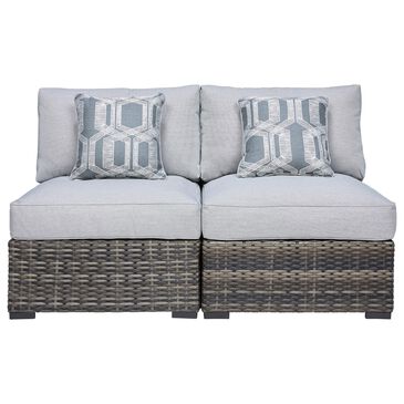 Signature Design by Ashley Harbor Court Armless Chair with Cushion in Gray (Set of 2), , large