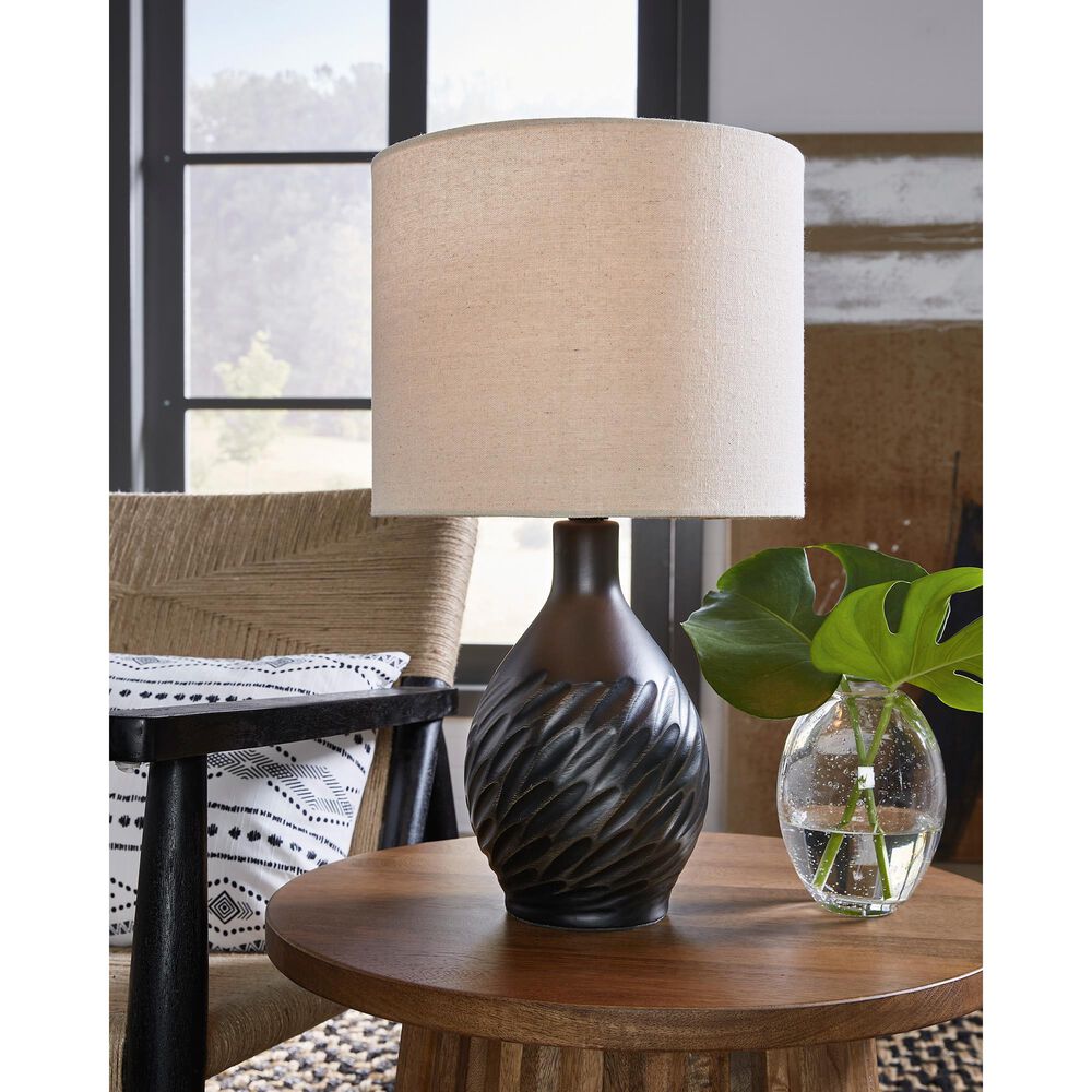 Ashley Garinton Table Lamp in Distressed Matte Black, , large