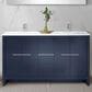 Lexora Home Lafarre 60" Double Bathroom Vanity in Navy Blue with 2 cm White Quartz Top and Rectangular Sinks, , large