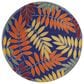 Nourison Aloha ALH18 5"3" Round Navy and Multicolor Indoor/Outdoor Area Rug, , large