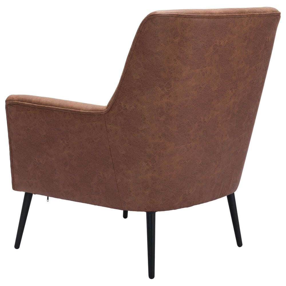 Zuo Modern Ontario Accent Chair in Vintage Brown and Gold, , large