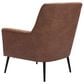 Zuo Modern Ontario Accent Chair in Vintage Brown and Gold, , large