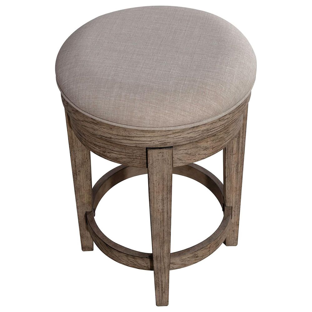 Belle Furnishings City Scape Upholstered Swivel Console Stool in Burnished Beige, , large