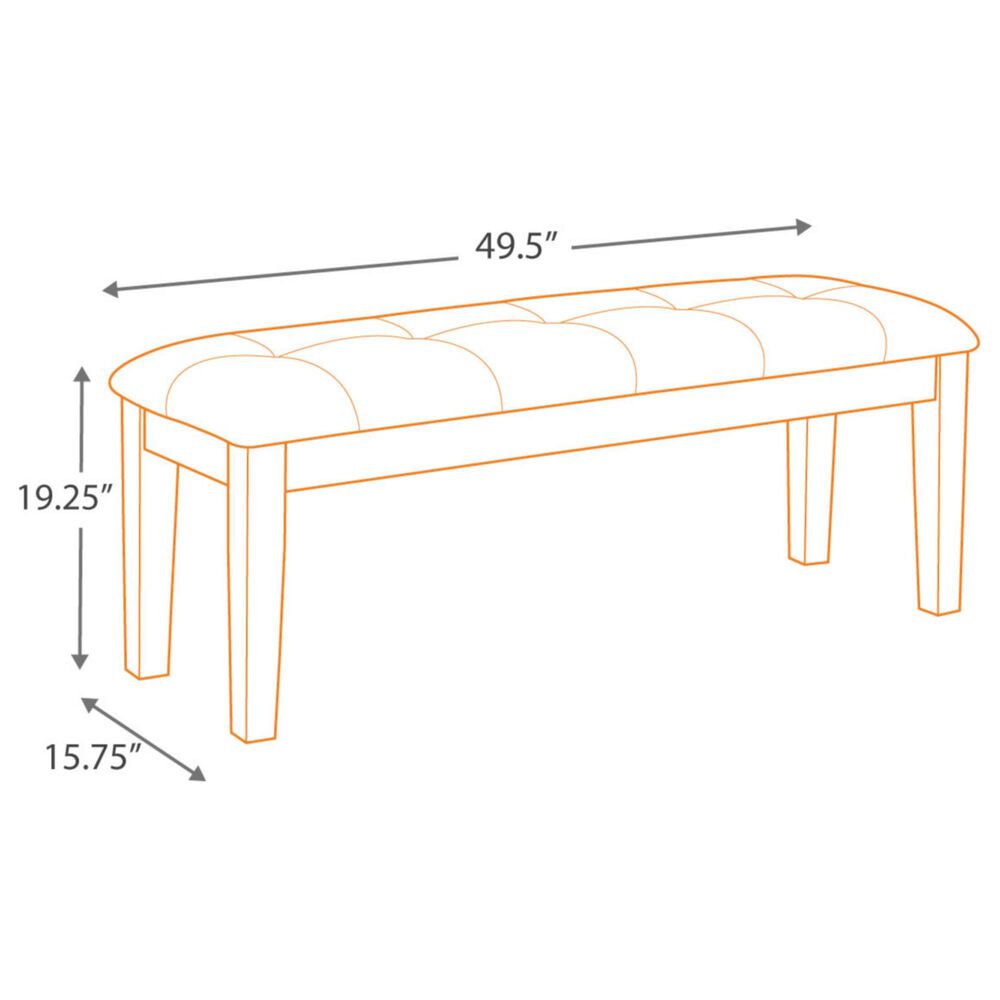 Ashley Haddigan Large Upholstered Dining Bench in Dark Brown, , large