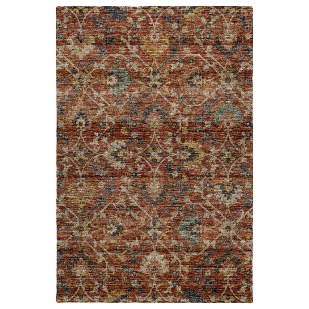 Dalyn Rug Company Silk Road Paprika, Copper, Gold, Sage, Navy and Beige 5" x 7"6" Area Rug, , large