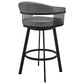 Blue River Chelsea 30" Swivel Barstool with Vintage Gray Cushion in Matte Black, , large