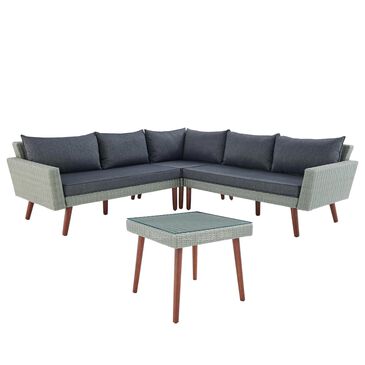 Timberlake Albany 2-Piece Patio Sectional Set with 26" Square Cocktail Table in Cream, , large