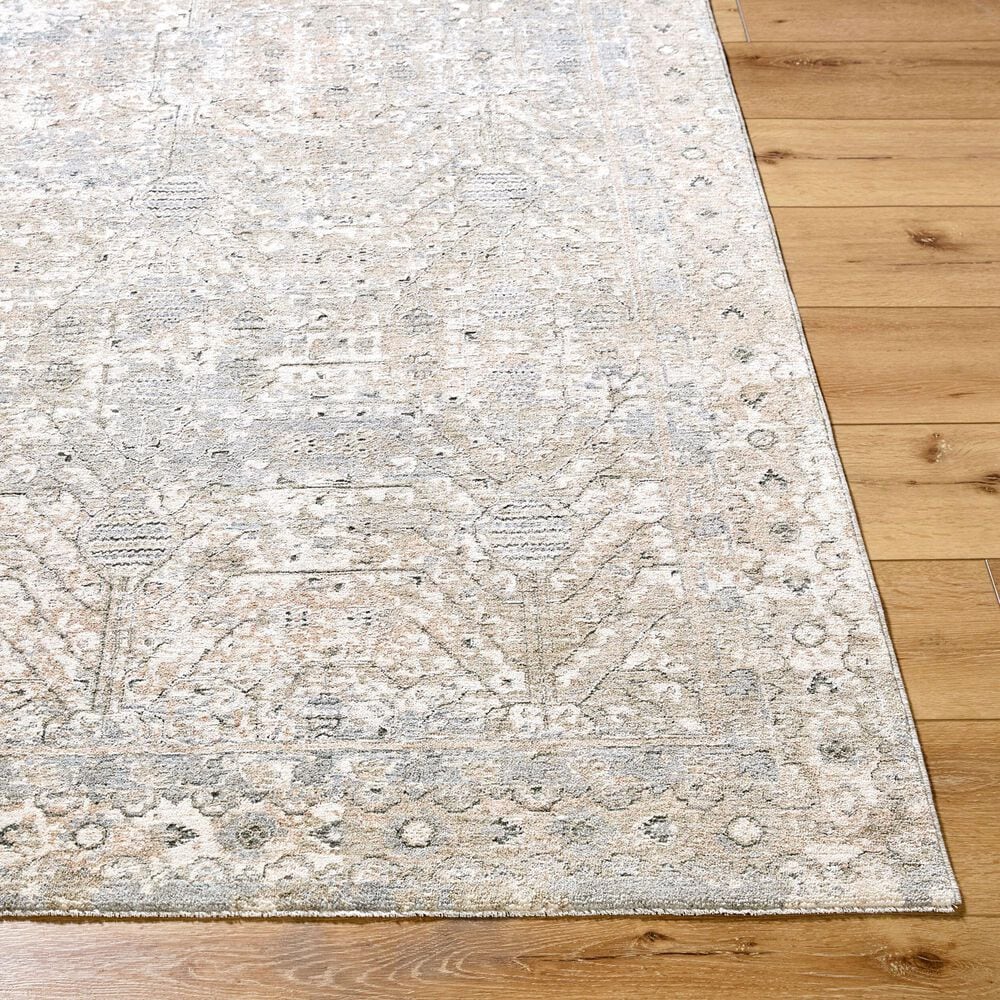 Surya Poetry Cream, Light Slate, Sage, Light Sage, Tan and Slate 6&#39;7&quot; x 9&#39;6&quot; Area Rug, , large