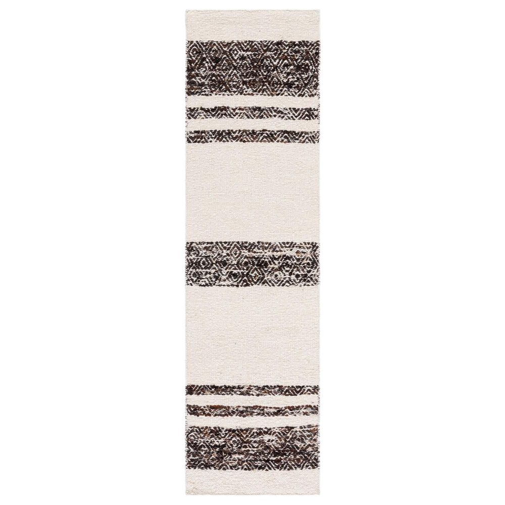 Safavieh Natura NAT328Z 2"3" x 8" Black and Ivory Runner, , large