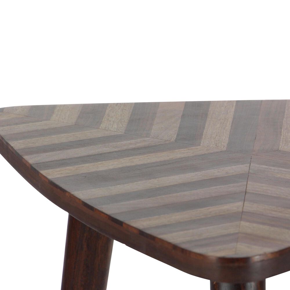 Maple and Jade Triangle End Table in Brown, , large