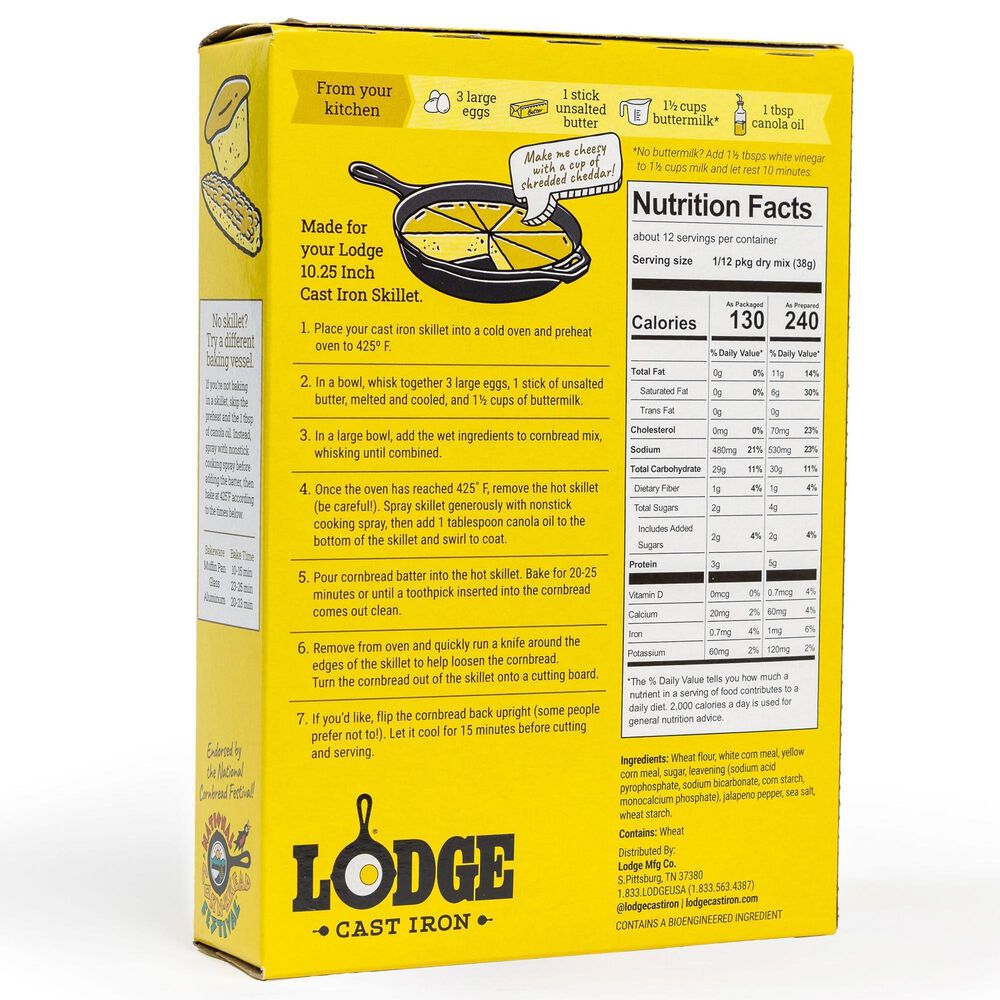 Lodge Hot Shot Jalapeno Skillet Cornbread Mix, , large