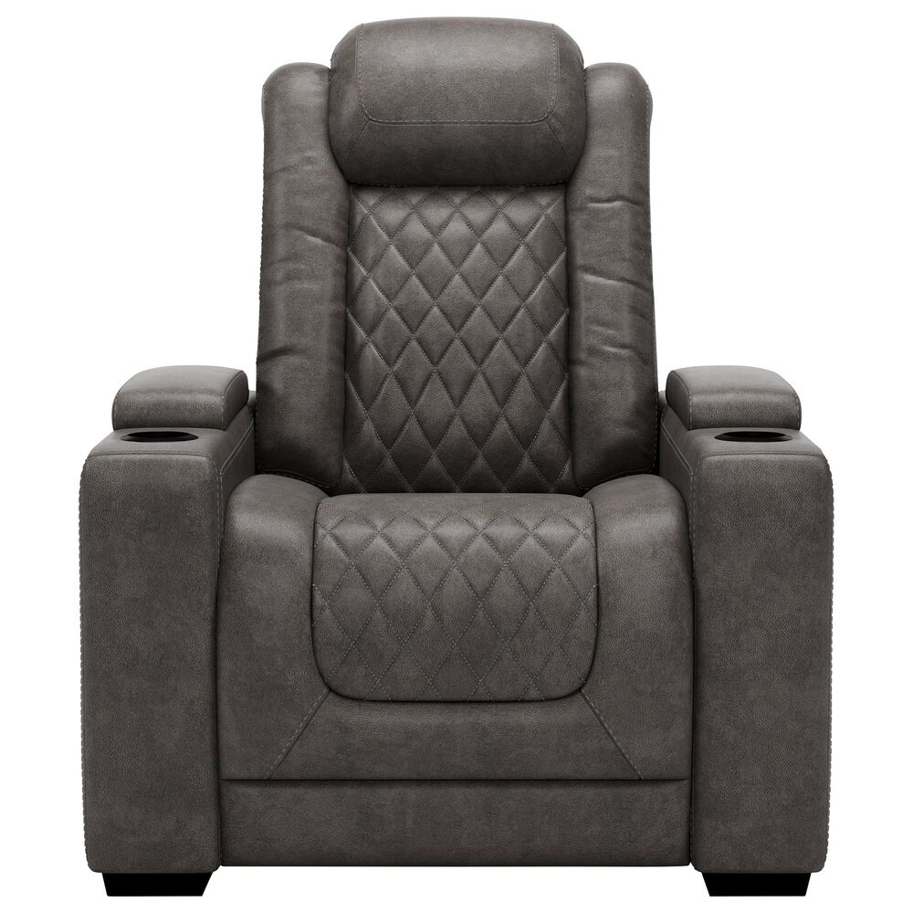 Signature Design by Ashley HyllMont Power Recliner with Power Headrest in Gray, , large