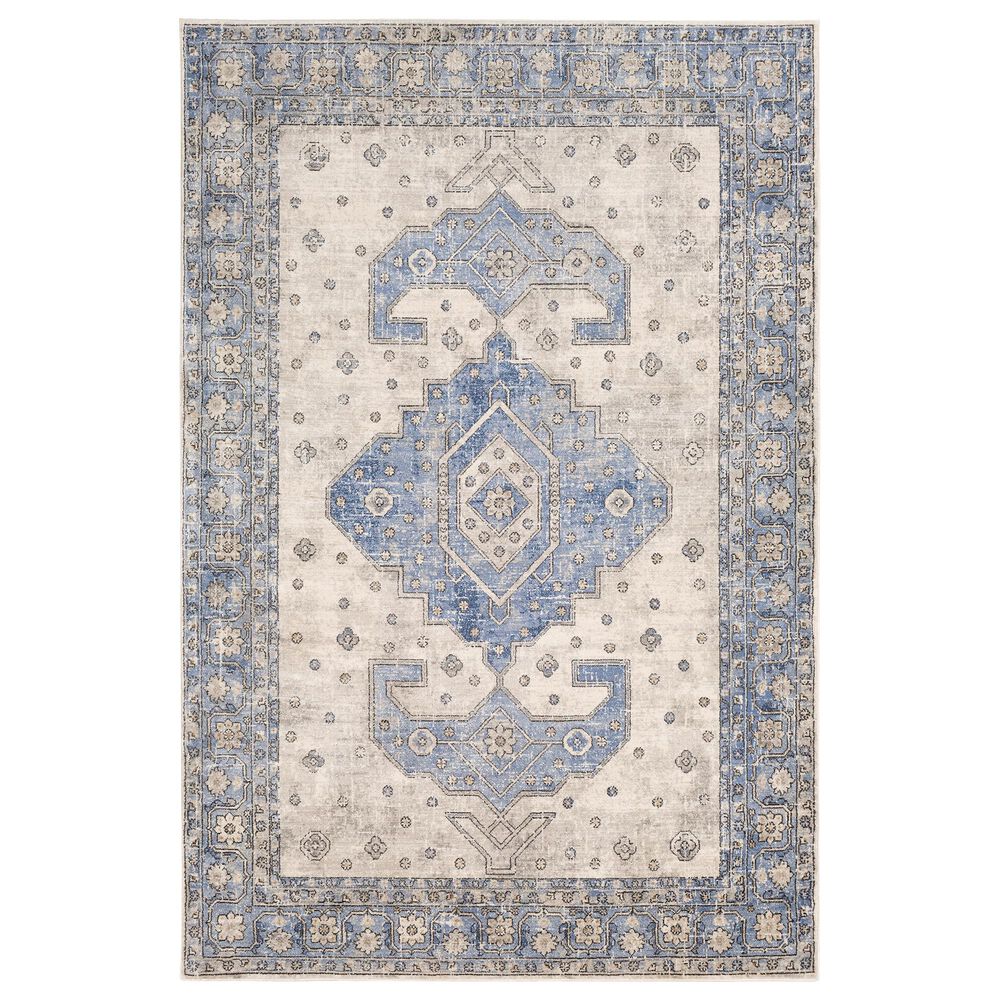 Surya Indigo IGO-2325 4"3" x 5"6" Bright Blue, Tan and White Area Rug, , large