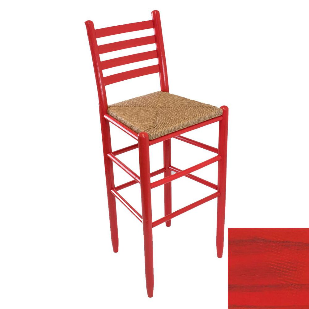 Lakeside Asheville Ladderback Barstool in Woodleaf Red, , large