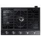 Samsung 2pc Bespoke 30" Single Electric Wall Oven with Convection in Stainless Steel & 30" Gas Cooktop in Black Stainless Steel , , large