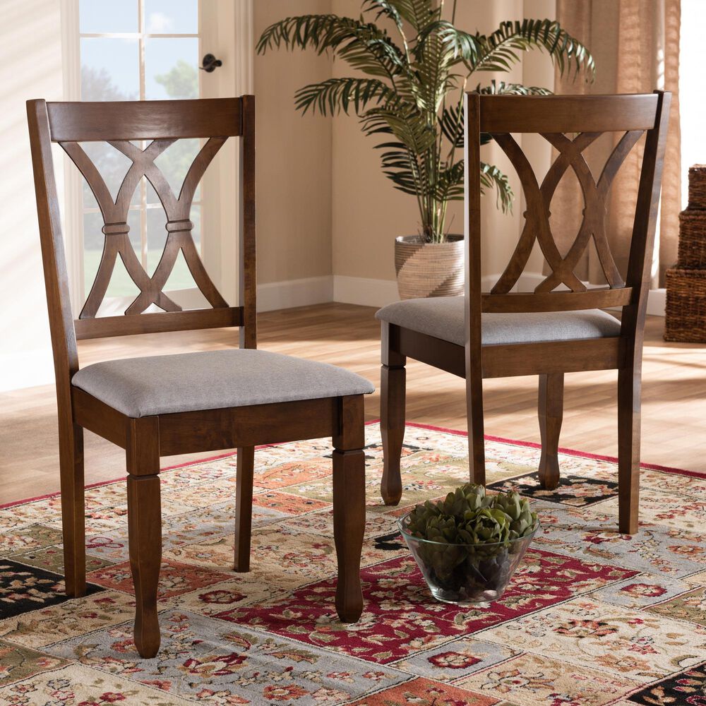 Baxton Studio Augustine Side Chair in Walnut Brown (Set of 2), , large