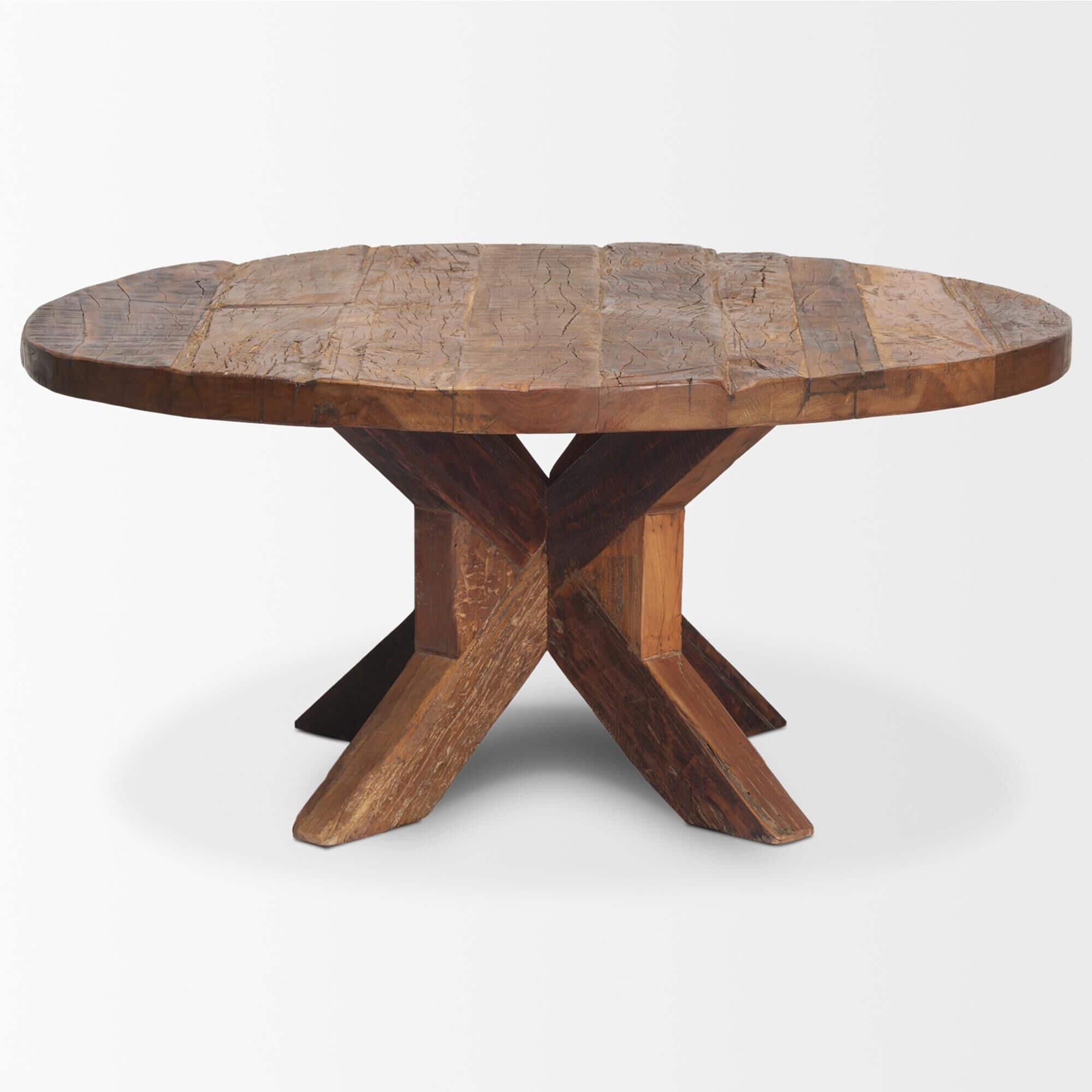 Mercana Furniture & Decor Heidi Round Coffee Table in Medium Brown