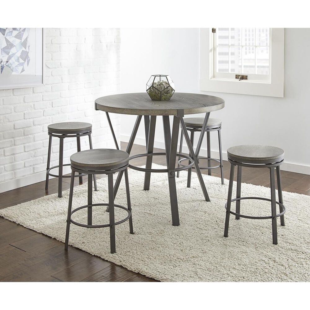 Crystal City Portland 5-Piece Counter Height Dining Set in Gray, , large