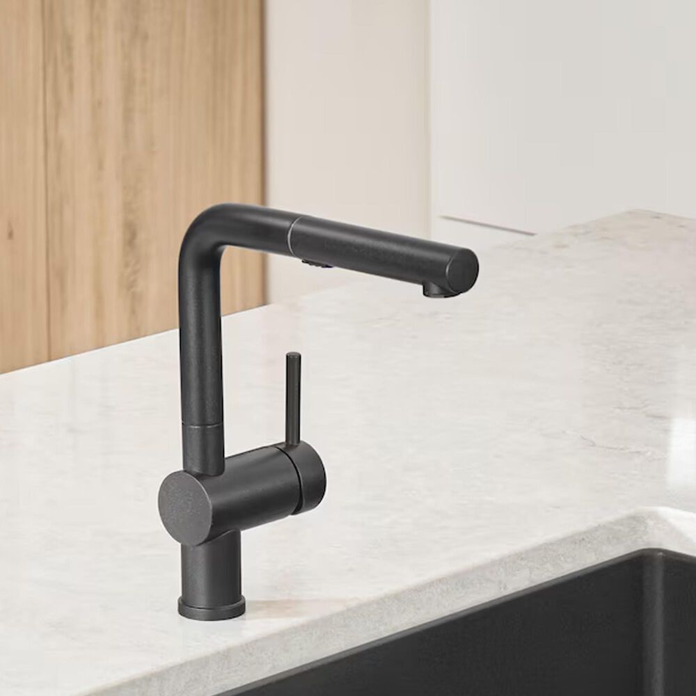 Blanco Linus 1.5 GPM Low-Arc Pull-Out Kitchen Faucet in Anthracite, , large